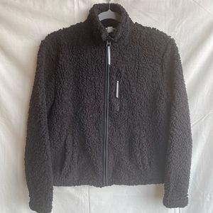 Black Sherpa High Neck Jacket